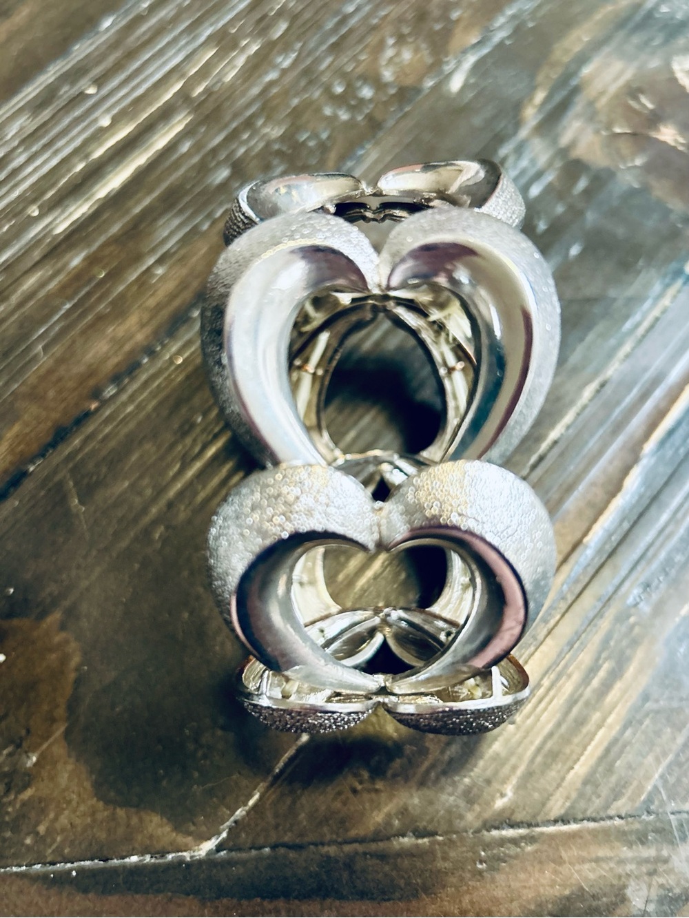 Heart Link Bracelet in Silver Like New